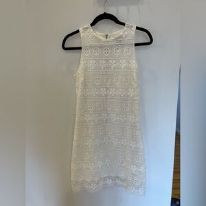 AQUA - White Lace Shift Dress